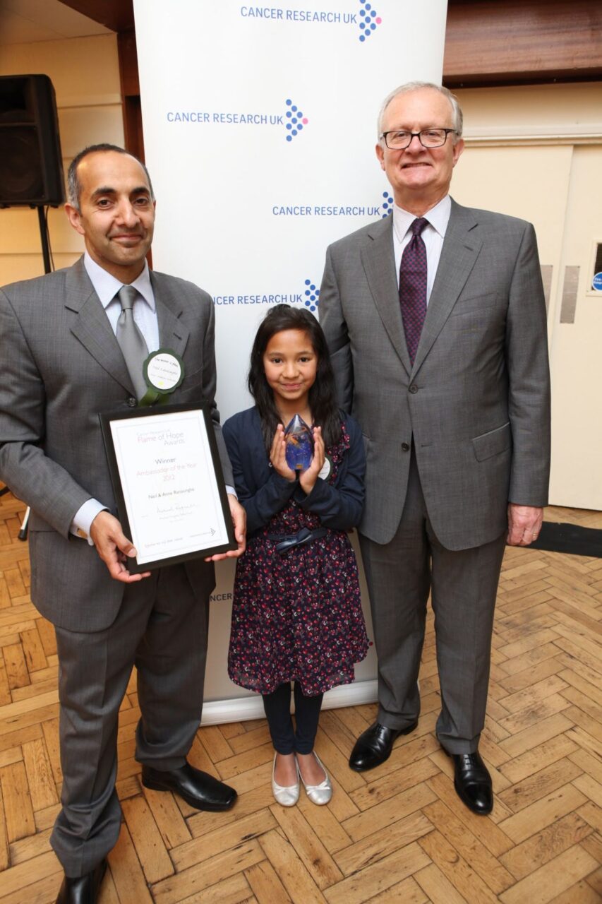 Neil Ranasinghe: So proud to receive the Flames of Hope Honorary Fellowship from Cancer Research UK (CRUK)