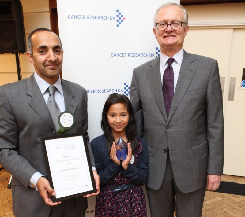Neil Ranasinghe: So proud to receive the Flames of Hope Honorary Fellowship from Cancer Research UK (CRUK)