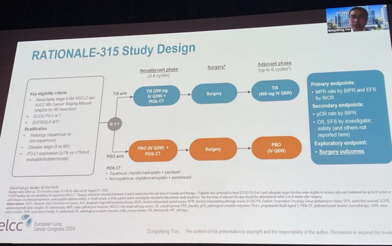 Jarushka Naidoo: Surgical outcomes of RATIONALE-315 (Neoadjuvant Tis + chemo in resectable NSCLC)