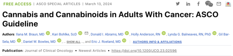 Yüksel Ürün: ASCO guideline says research is limited for cannabis for Cancer