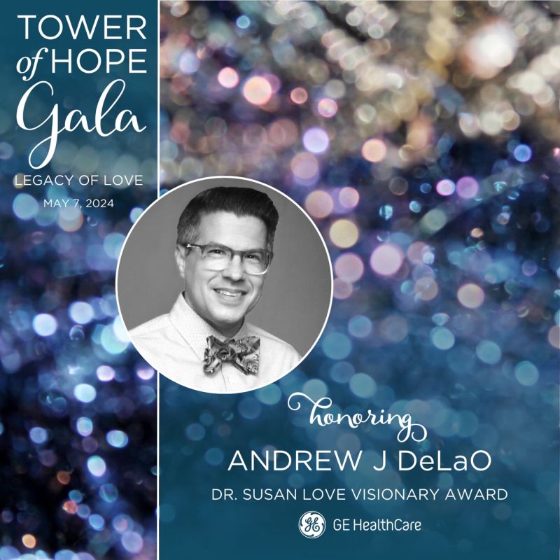 Christopher Clinton Conway: I am thrilled to present the first annual, Dr. Susan Love Visionary Award, to Andy DeLaO, on May 7, 2024