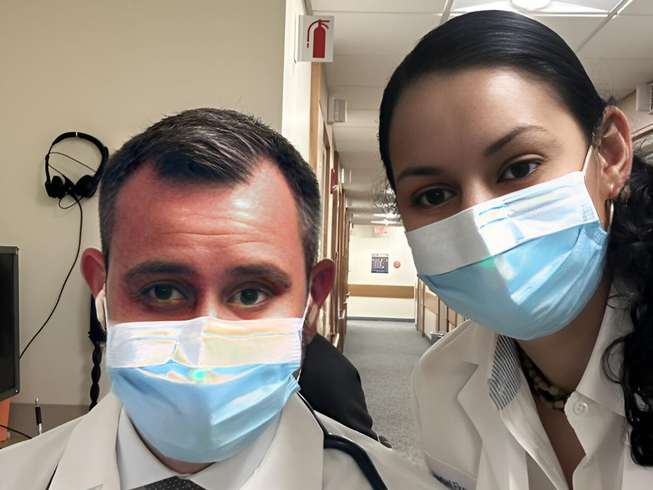 Narjust Florez: I spy a visitor in the thoracic oncology hallway Dr. Paolo Tarantino
