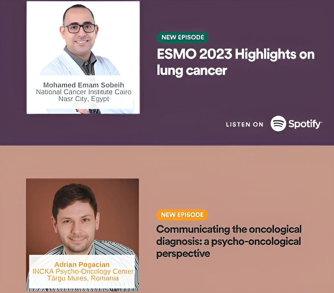 Check out the latest 2 podcasts on lung cancer and psycho-oncological perspective- European School of Oncology