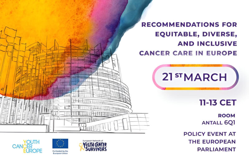 Join us at the European Parliament, Brussels, for the launch of our “Recommendations for Equitable, Diverse and Inclusive Cancer Care in Europe” Policy Paper – Youth Cancer Europe