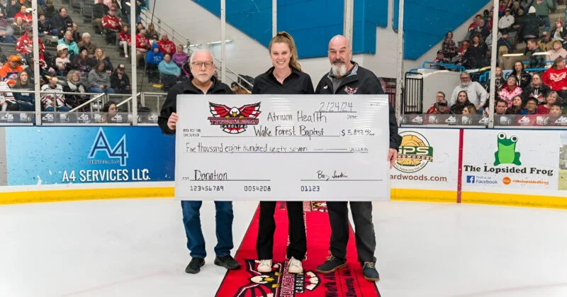 The Cancer Awareness Night jersey auction scored a whopping $5,897 – Atrium Health Wake Forest Baptist