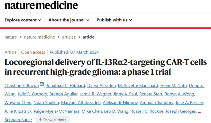 Katy Rezvani: Important study showing the promise of locoregional delivery of CAR-T cells in glioblastoma
