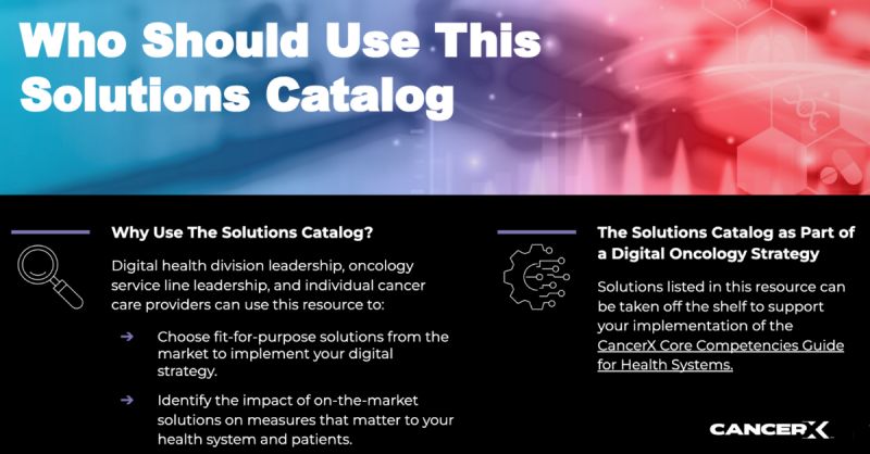 CancerX Moonshot Solutions Catalog 30 fit-for-purpose tools to support digital strategy for improving equity in access to cancer treatment and reducing patient financial toxicity