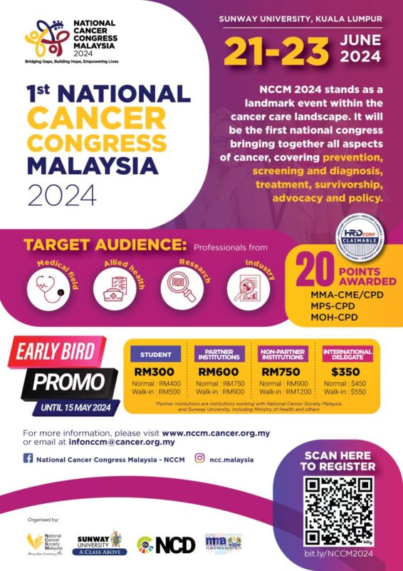 National Cancer Society Malaysia: Call for Abstracts for the National Cancer Congress Malaysia 2024