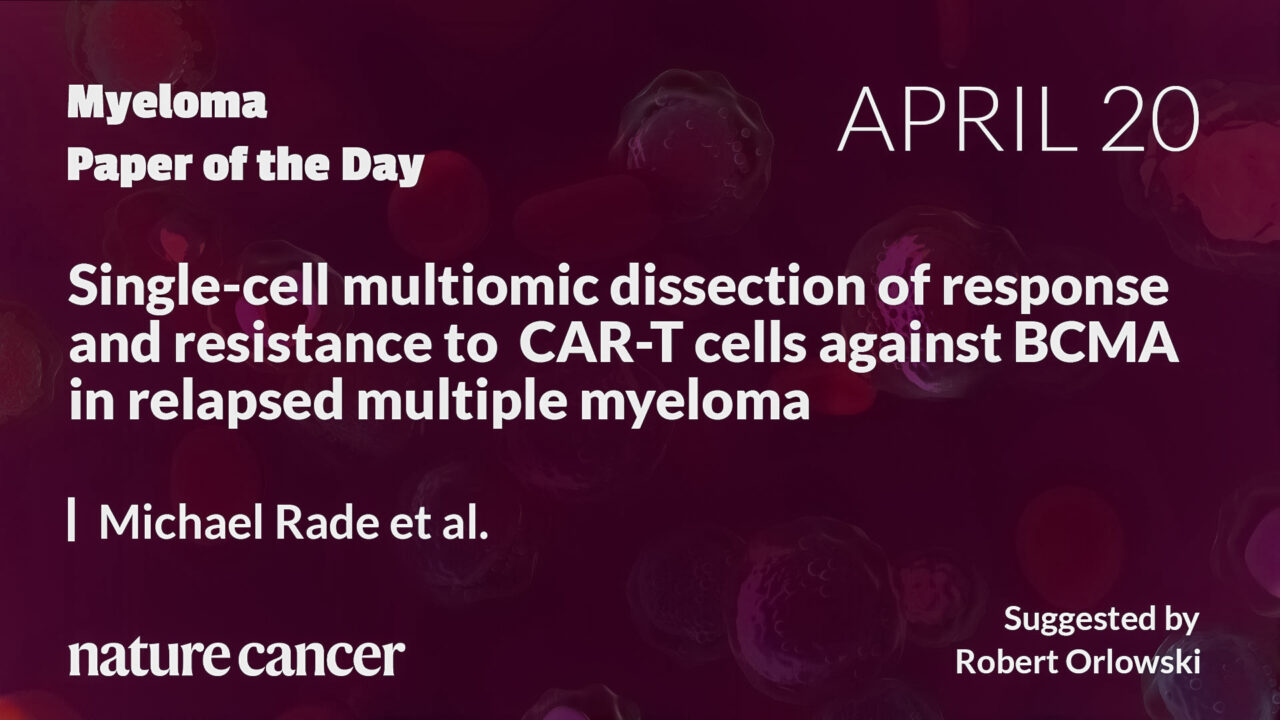 Myeloma Paper of the Day, April 20th, suggested by Robert Orlowski