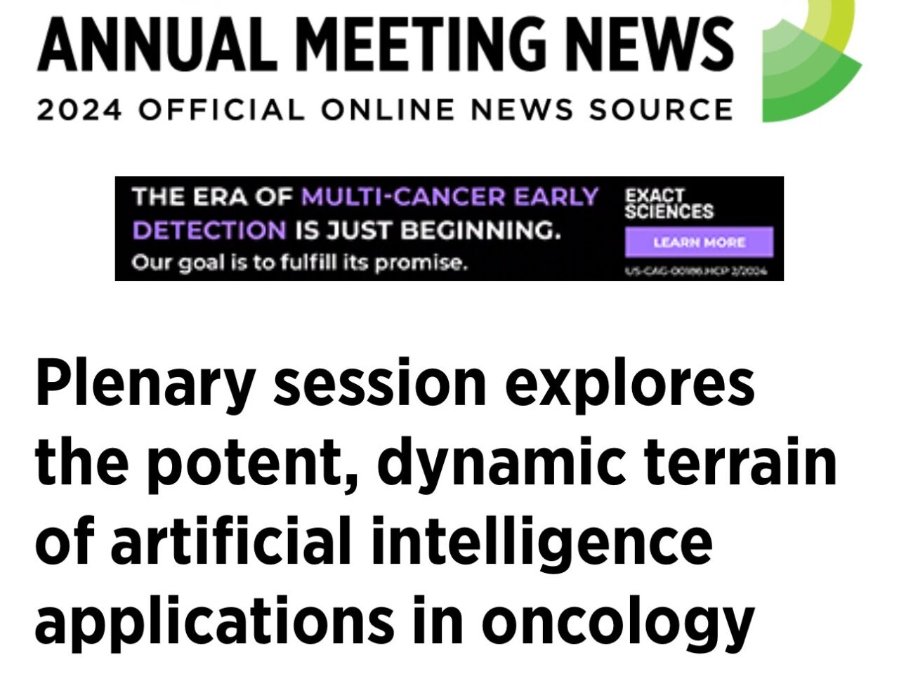 Vivek Subbiah: Read a recap of ‘AI at the Interface’ at AACR24 plenary session in AACR Annual Meeting News