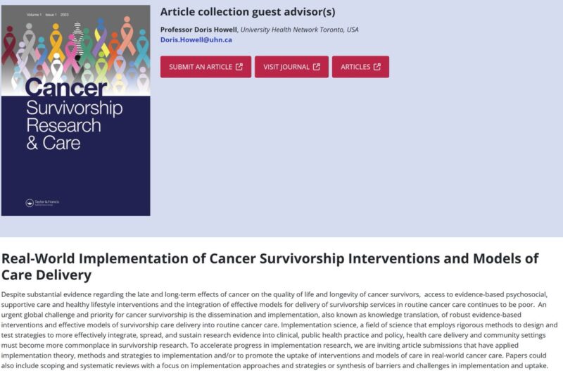 Bogda Koczwara: Consider publishing your work in the special collection in the Cancer Survivorship Research and Care