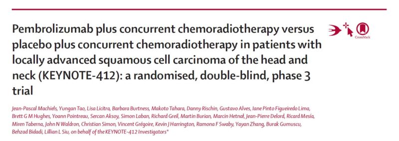 Yüksel Ürün: KEYNOTE-412 trial shows pembrolizumab + chemoradiotherapy doesn’t significantly improve event-free survival in unselected advanced head and neck squamous cell carcinoma vs placebo