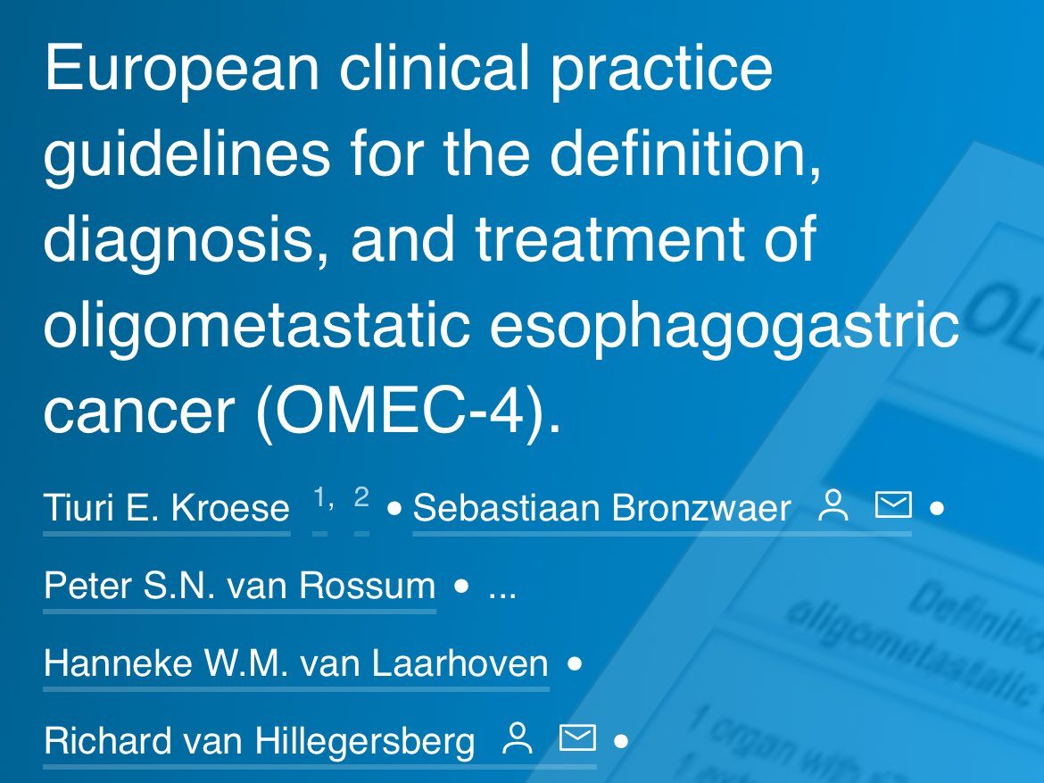 Oligometastatic esophagogastric cancer (OMEC-4) paper summary by Erman Akkus