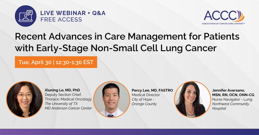 Hear from an expert panel about recent advances in NSCLC – ACCC