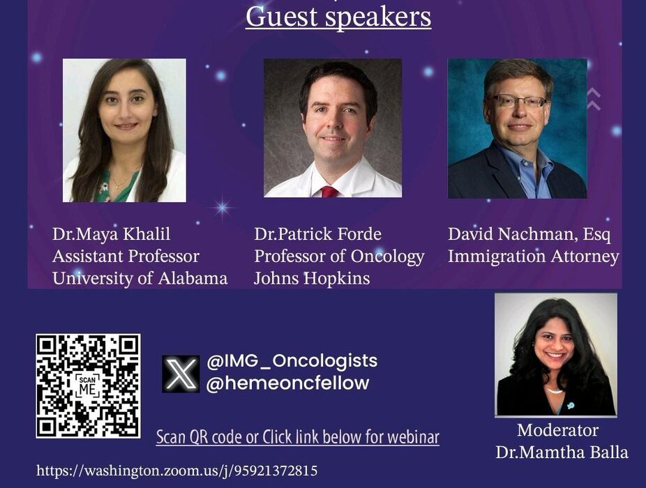 Join us at the webinar by ASCO IMG CoP – Visa, Mentorship and Advocacy Committee, focusing on J1 visa waiver processes for those interested in academia – IMG Oncologists