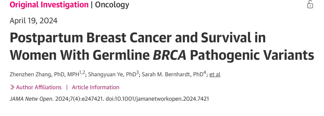 Kefah Mokbel: Young onset breast cancer with germline BRCA Pathogenic Variants was associated with increased risk for all-cause mortality if diagnosed within 10 years after last childbirth