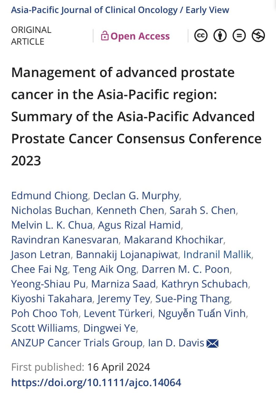 Darren Poon: Asian’s collective effort in reaching the consensus for the Advanced Prostrate Cancer Management!