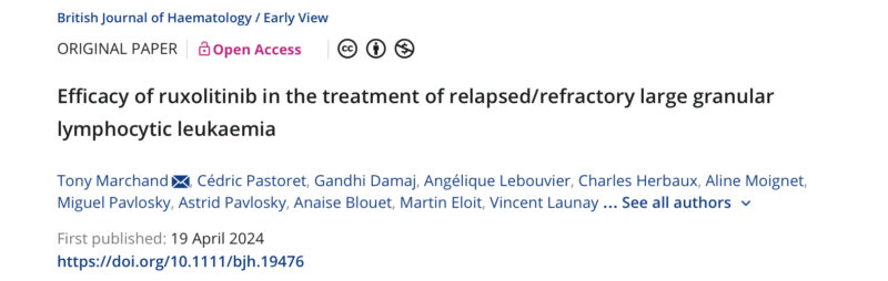 Emma Groarke on Ruxolitinib Study for Refractory T-LGL Leukemia from France