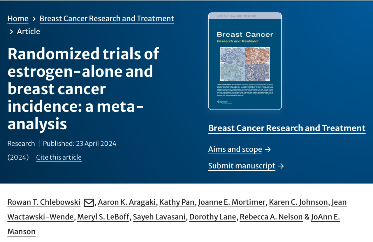 Kefah Mokbel summarizes estrogen-alone use and breast cancer incidence by Rowan T. Chlebowski et al