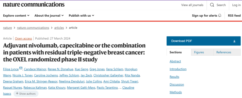 Paolo Tarantino: The OXEL trial is out on Nature Communications