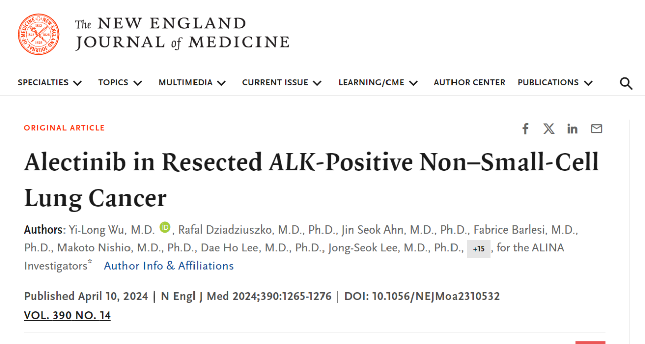 Sergio Cifuentes Canaval: Wu Y-L et al. have just released the results of a preplanned interim analysis from the  ALINA trial