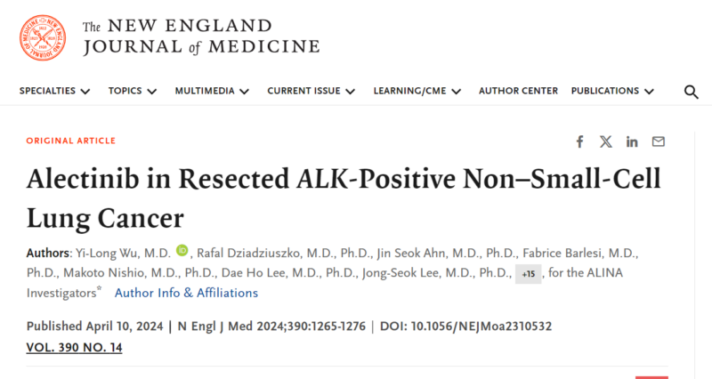 Sergio Cifuentes Canaval: Wu Y-L et al. have just released the results of a preplanned interim analysis from the  ALINA trial