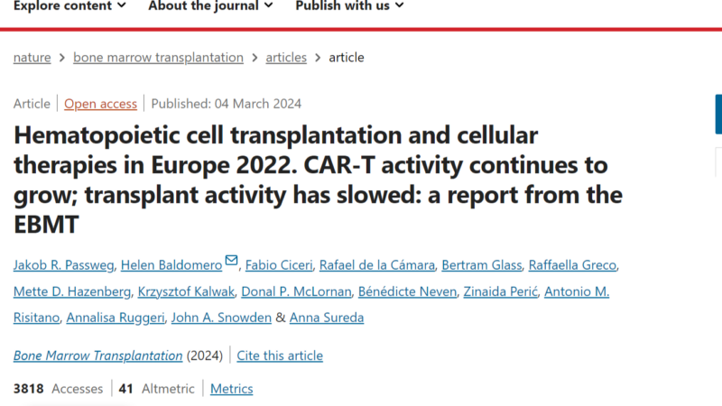 Satya Prakash Yadav: Europe in 2022 BMT and Cell Therapy trends