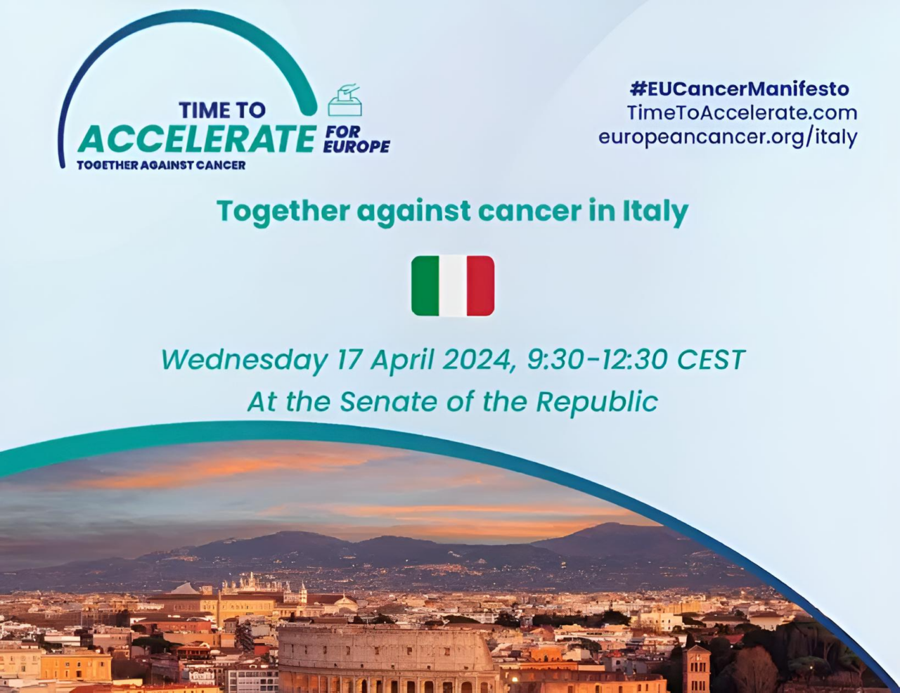 European Cancer Organisation will be at the Italian Senate, sharing best practices in early detection of cancer