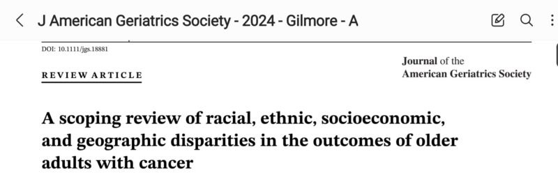 Nikesha Gilmore: An urgent need for strategies to remediate cancer disparities in older adults