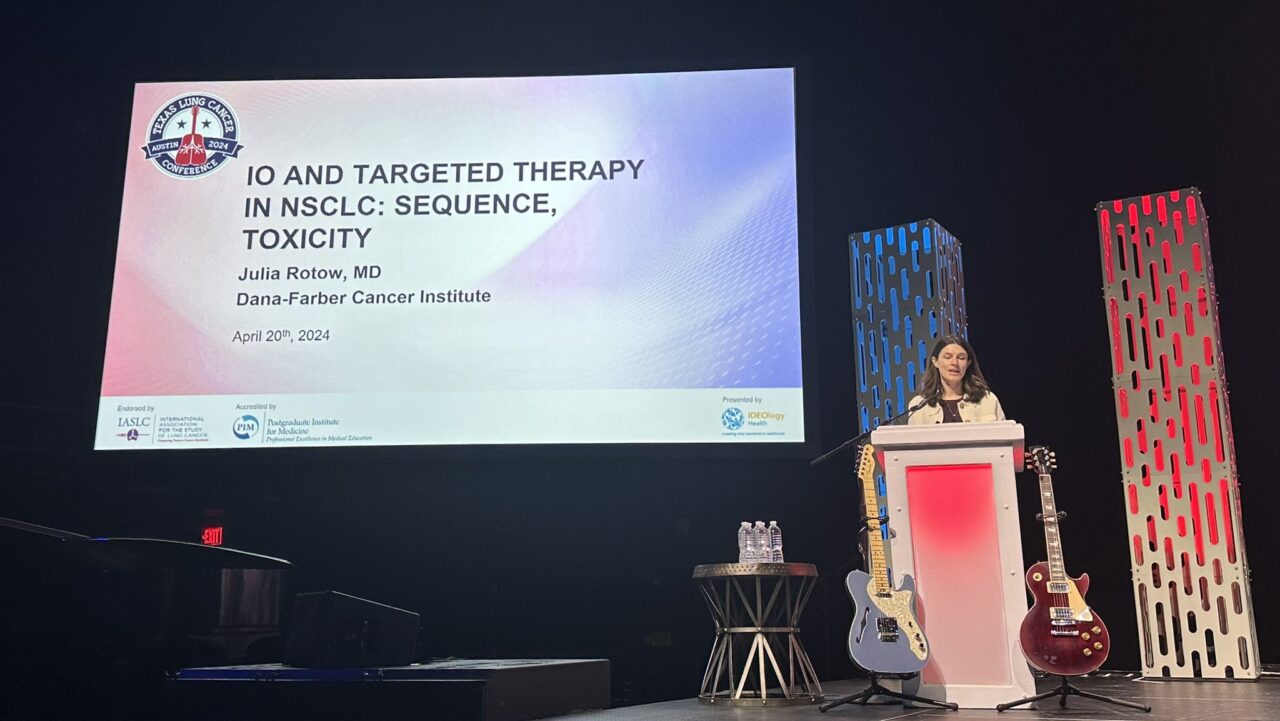 Narjust Florez: Dr. Julia Rotow discussed the role of IO in patients with target mutations