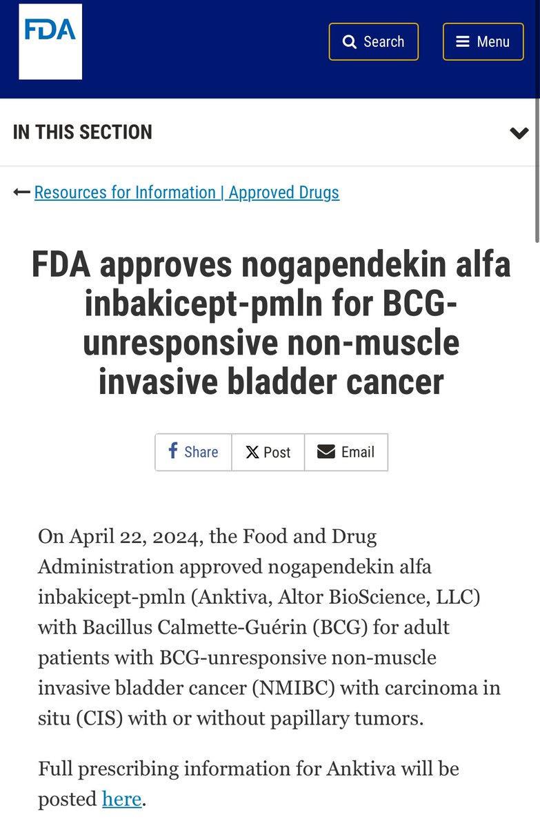 Vivek Subbiah: FDA approves nogapendekin alfa inbakicept-pmln for BCG-unresponsive non-muscle invasive bladder cancer