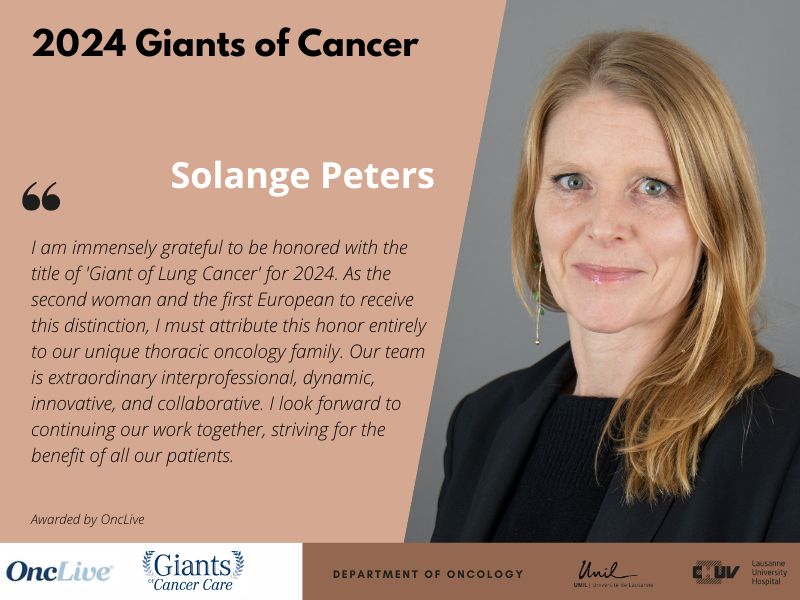 Peters Solange has been elected as one of the esteemed Inductee of the 2024 Class of Giants of Cancer – Oncologie | UNIL-CHUV
