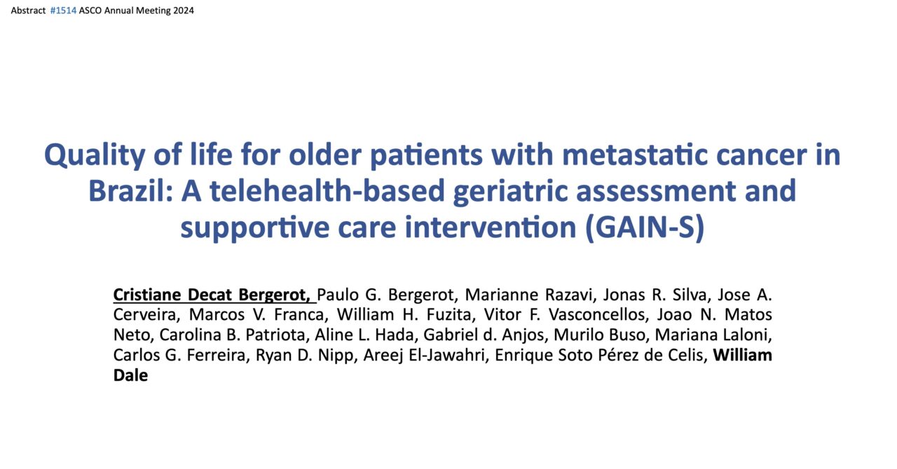 Neeraj Agarwal: RCT trial of GAIN-S vs usual care in older patients with cancer