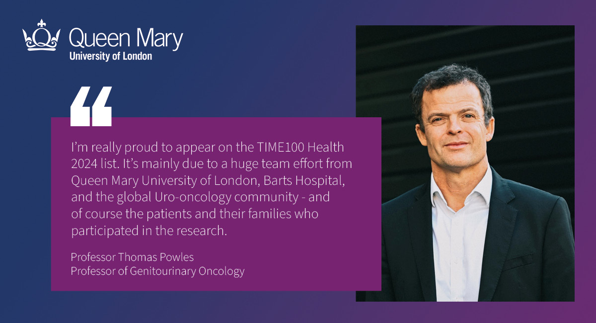 Tom Powles has been named in TIME100 Health – Barts and The London School of Medicine and Dentistry