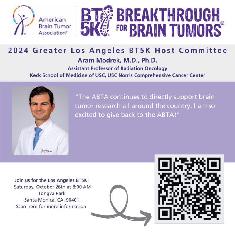 Aram Modrek: Join us in Santa Monica on 10/26 for Breakthroughs for Brain Tumors