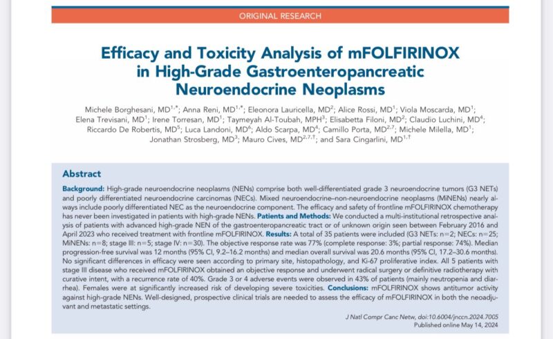 First-line mFOLFIRINOX for GI high grade neuroendocrine neoplasms, summarized by Erman Akkus