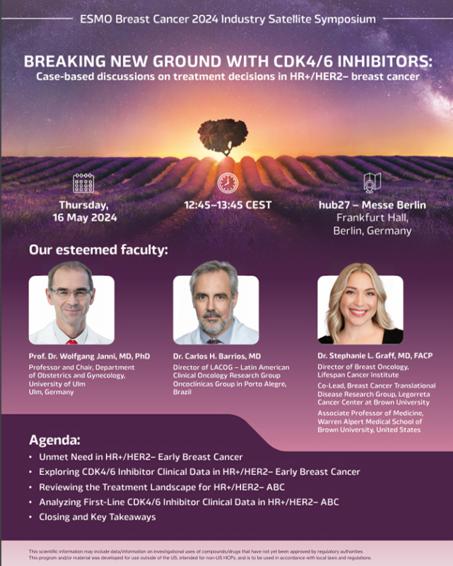 Stephanie Graff: Honored to join Wolfgang Janni and Carlos Barrios at ESMO Breast 24