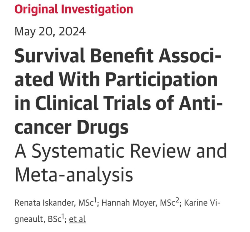 Erman Akkus: Is patient participation in cancer drug trials associated with longer survival compared with routine care?