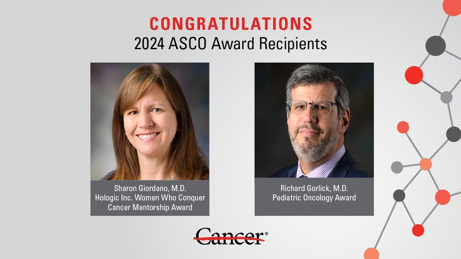 Peter WT Pisters: Congratulations to Sharon Giordano and Richard Gorlick on these prestigious awards from ASCO