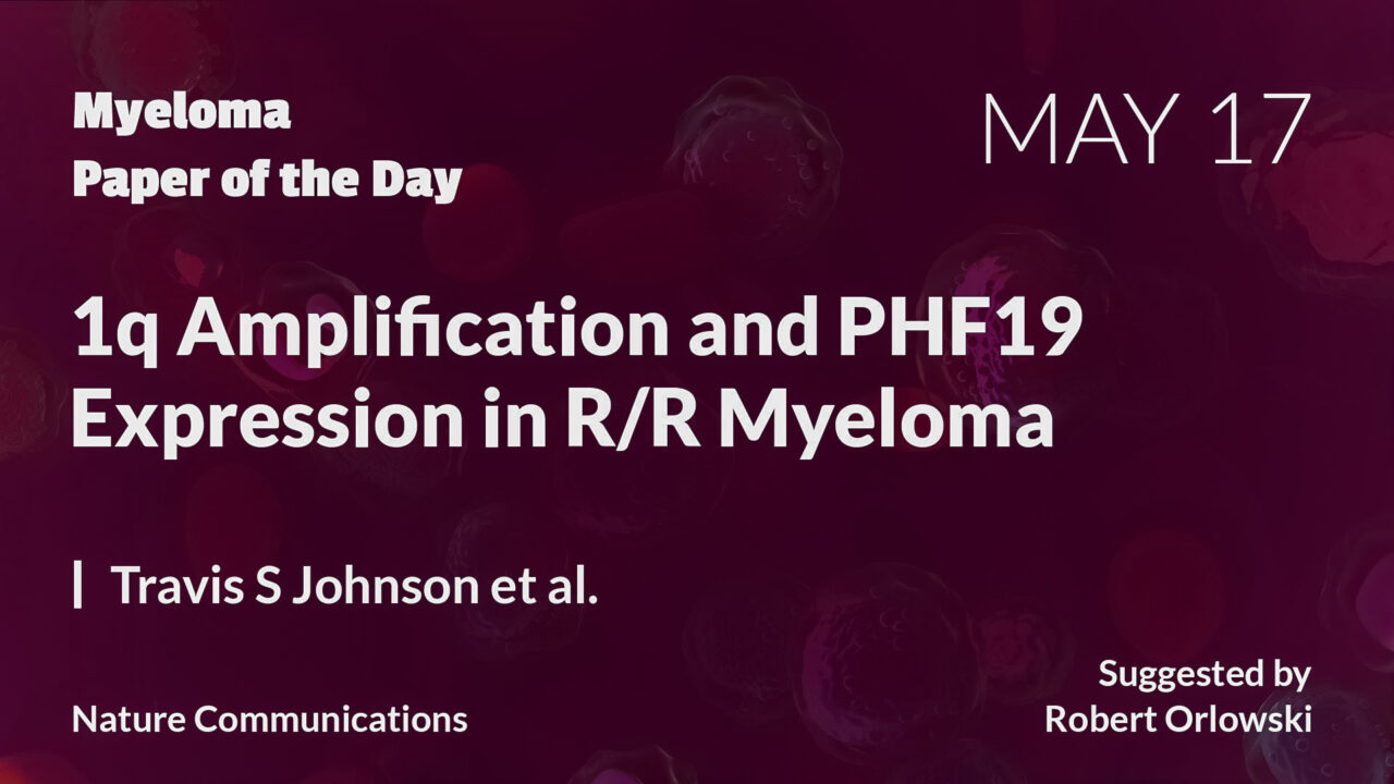 Myeloma Paper of the Day, May 17th, suggested by Robert Orlowski