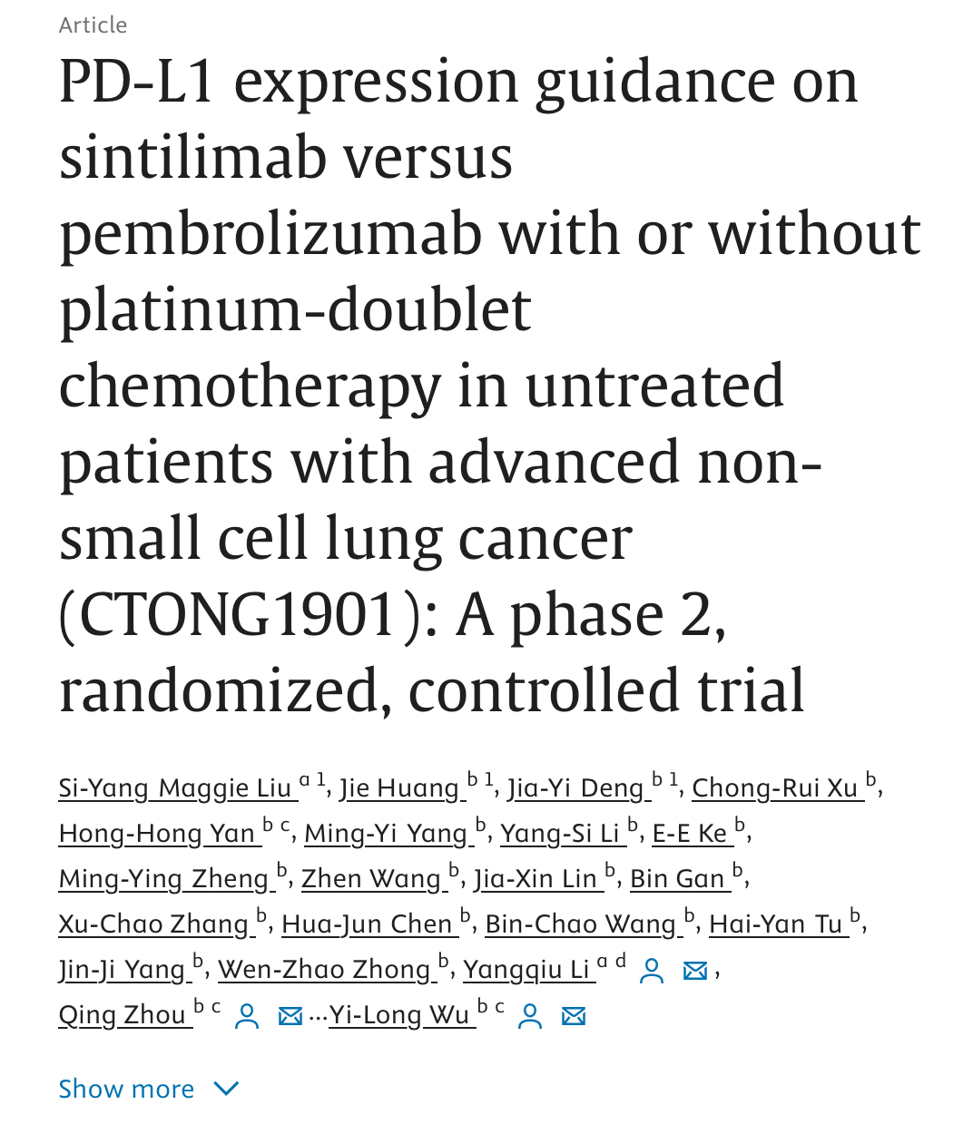 First prospective phase 2 study to directly compare two anti-PD-1 antibodies as first-line treatment in advanced NSCLC – Top Science