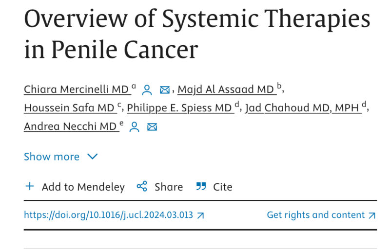 Andrea Necchi: Updated state-of-the-art in treatment of penile SCC
