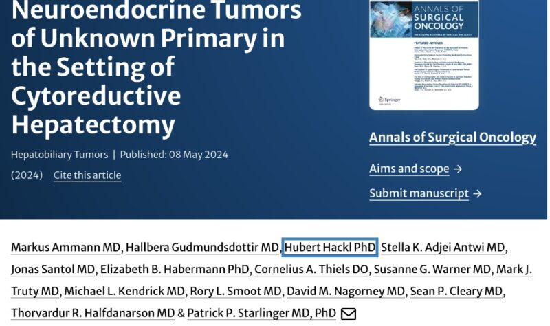 Julie Hallet: New study on NETs liver metastases from unknown primary by Patrick Starlinger and team Mayo Clinic