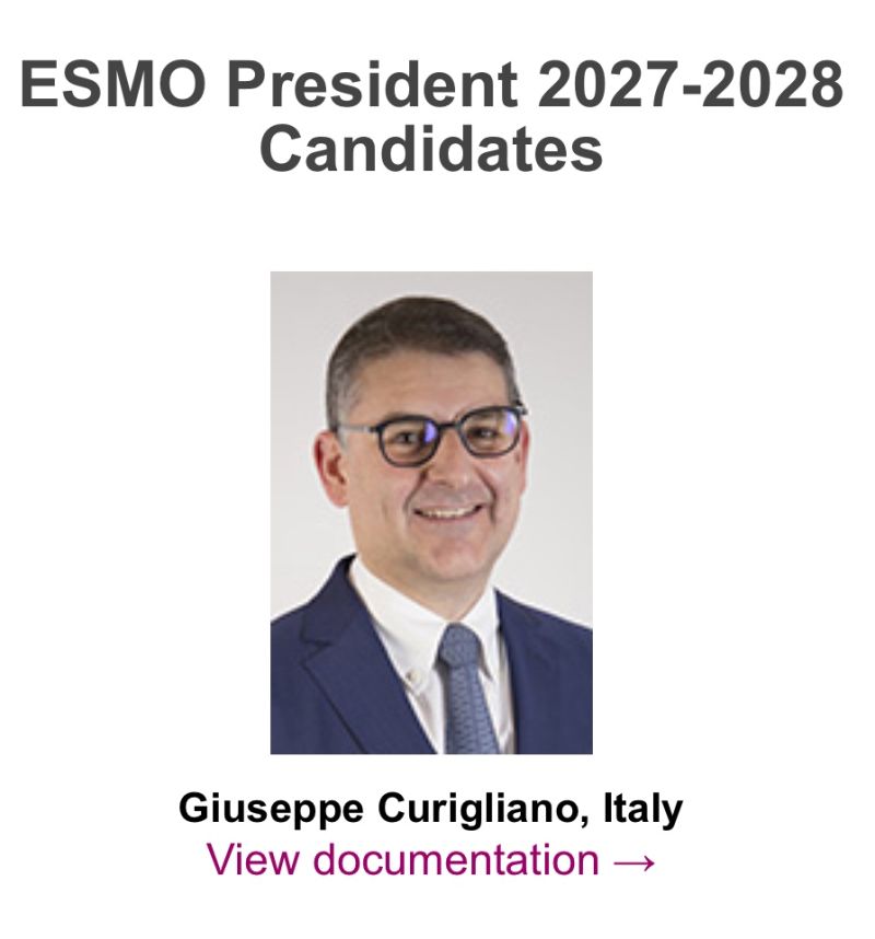 Paolo Tarantino: I’m extremely excited to support Giuseppe Curigliano for the next ESMO Presidential Elections!