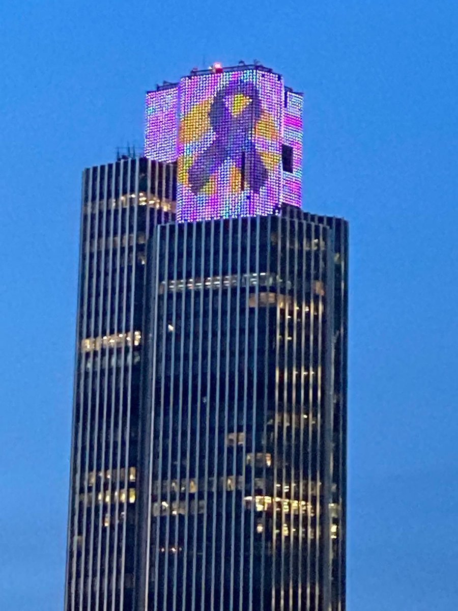 Huge thanks to Ben Whitehouse, who arranged for Tower 42 London to be lit up this evening with our emblem – Melanoma Focus UK