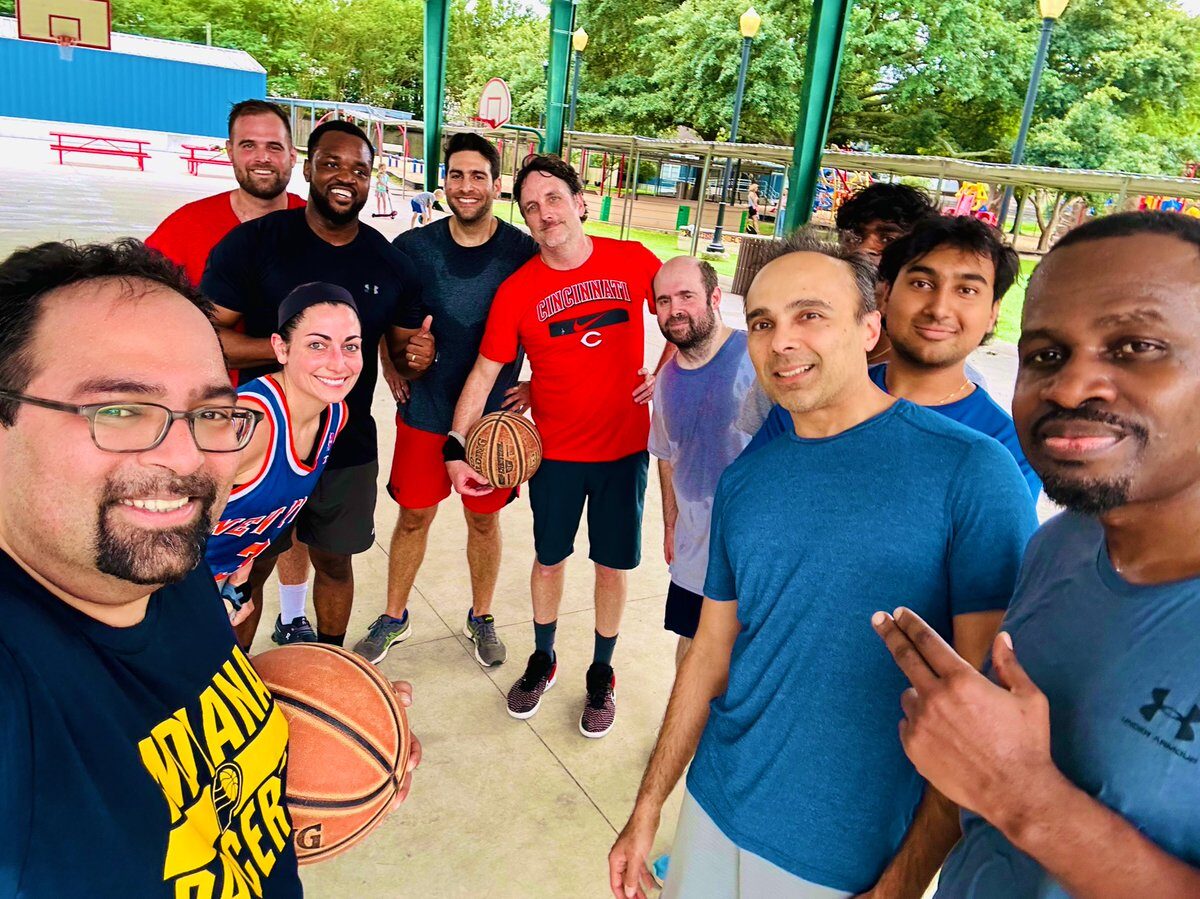 Naveen Pemmaraju: Getting together with fellow health care workers for basketball