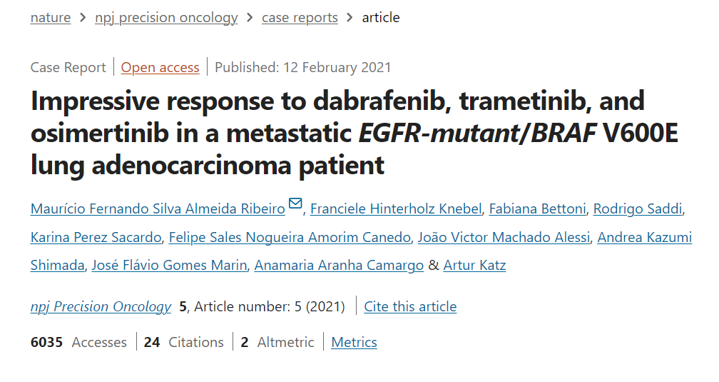 Vivek Subbiah: Impressive response to dabrafenib, trametinib, and osimertinib in a metastatic EGFR-mutant/BRAF V600E lung adenocarcinoma