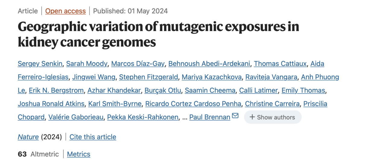 Cancer Grand Challenges team Mutographs in Nature