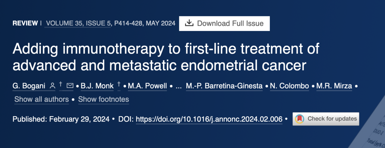 Annals of Oncology March 2024 issue article of the month