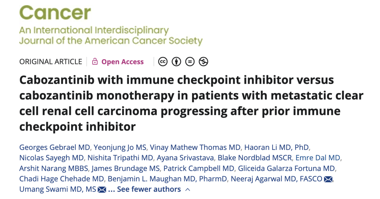 Enrique Grande: Cabozantinib with or without PD-1/L1 inhibitors for metastatic clear cell renal cell carcinoma